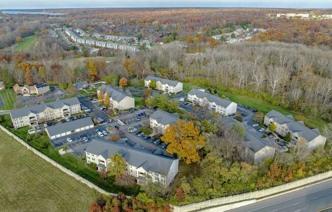 Aerial View of Lake Forest Apartments