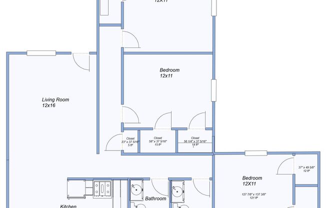 3 beds, 2 baths, 1,150 sqft, $1,395, Unit 135