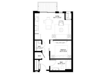 Studio, 1 bath, 546 sqft, $1,495