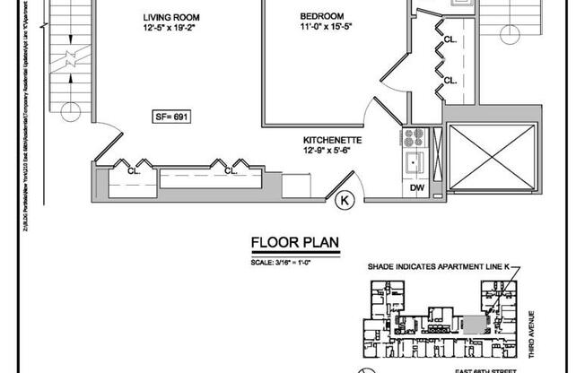 1 bed, 1 bath, 668 sqft, $4,750, Unit 6K