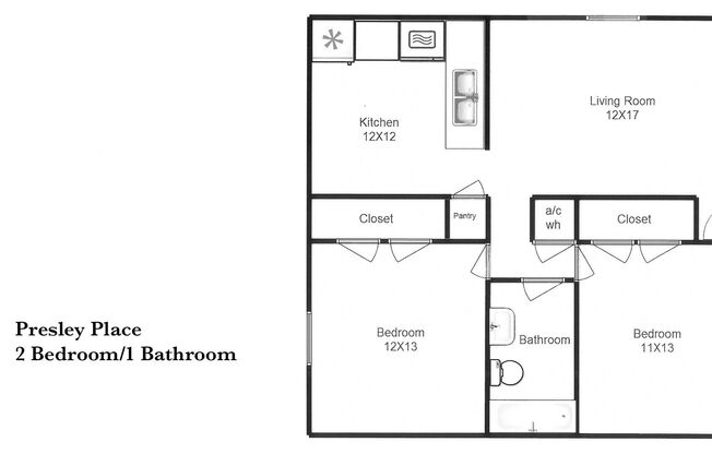 2 beds, 1 bath, 812 sqft, $895, Unit 21