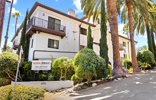 Front entrance of Bonita Terrace Apartments.