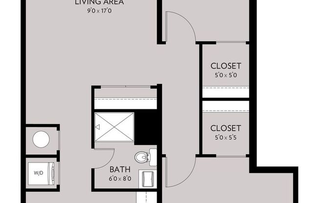 2 beds, 1 bath, 887 sqft, $2,179, Unit 106D