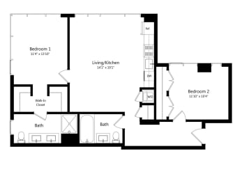 2 beds, 2 baths, 1,004 sqft, $3,621