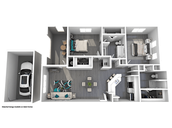 2 beds, 2 baths, 1,187 sqft, $1,755