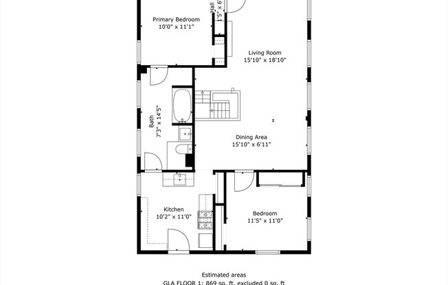 2 beds, 1 bath, 869 sqft, $2,800, Unit 2