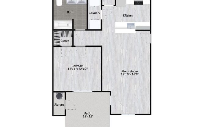 1 bed, 1 bath, 721 sqft, $1,600, Unit 1046