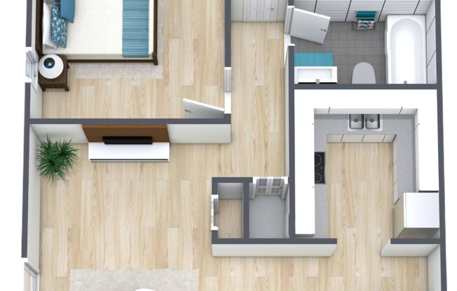 1 bed, 1 bath, 720 sqft, $1,225