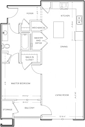 1 bed, 1 bath, 844 sqft, $1,641