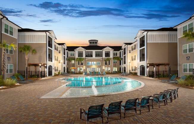 Blue Cool Swimming Pool at Abberly Crossing Apartment Homes by HHHunt, Ladson, South Carolina