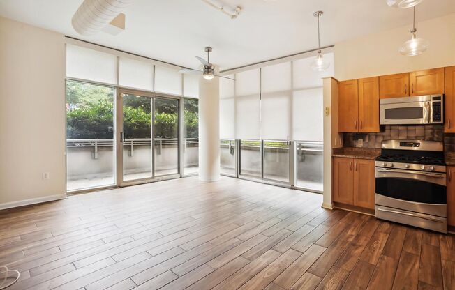 HUGE 1st Floor Luxury 2 Bed, 2 Bath Mount Vernon Triangle Condo, Garage Parking Included!!
