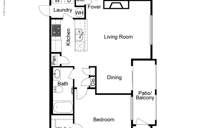1 bed, 1 bath, 819 sqft, $1,246