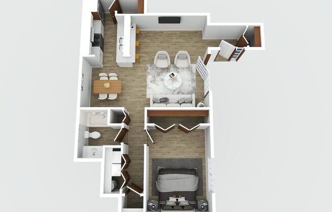 1 bed, 1 bath, 665 sqft, $1,249, Unit FV1C