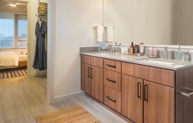 Upgraded bathrooms with double-vanities and soaking tubs*