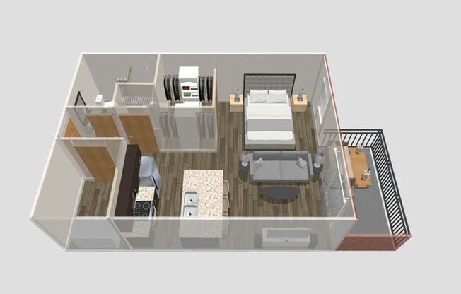 Studio, 1 bath, 563 sqft, $1,535, Unit 104-304