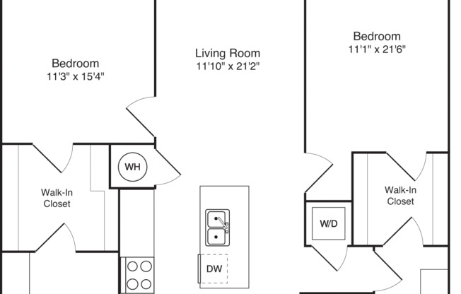 2 beds, 2 baths, 1,352 sqft, $2,080, Unit 3041