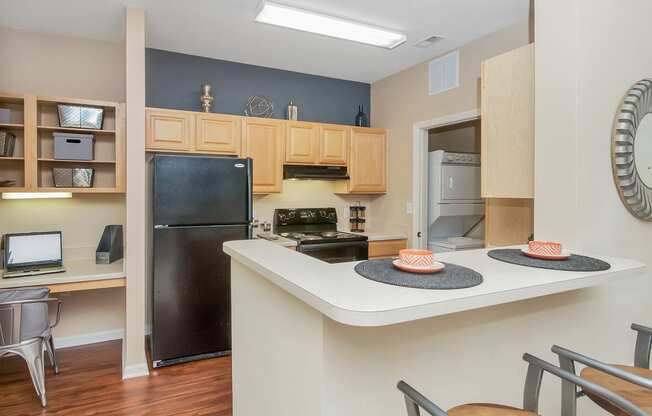 Model In-Kitchen Seating Area at Ultris Courthouse Square Apartment Homes in Stafford, Virginia, VA