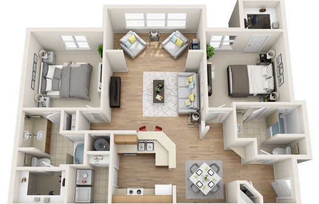 2 beds, 2 baths, 1,130 sqft, $1,622