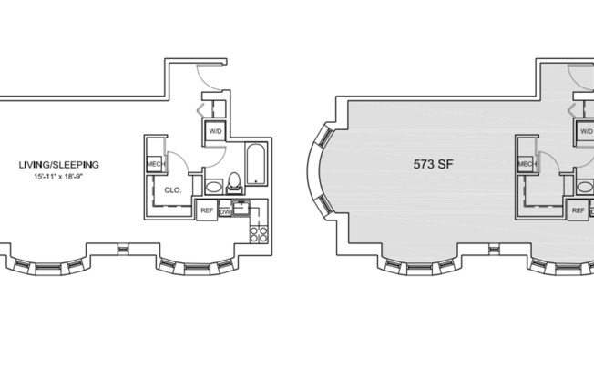 Studio, 1 bath, 573 sqft, $1,719, Unit A-305