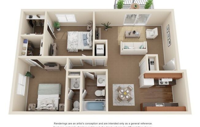 2 beds, 1.5 baths, 835 sqft, $1,210, Unit N-0818