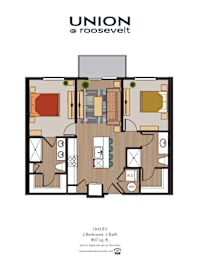 2 beds, 2 baths, 897 sqft, $2,185