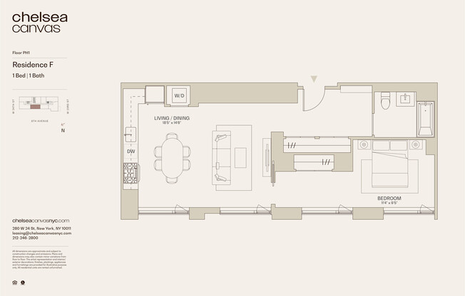 1 bed, 1 bath, $7,850, Unit PH1F