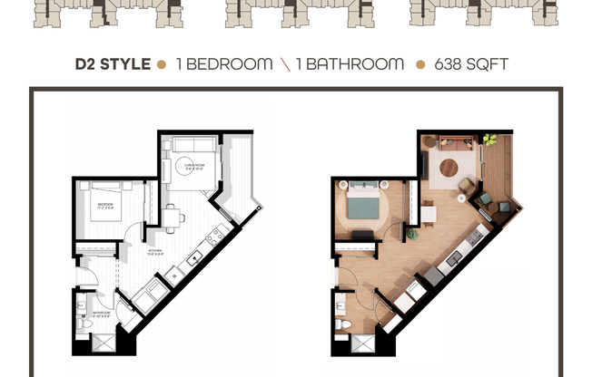 1 bed, 1 bath, 638 sqft, $1,920, Unit 347