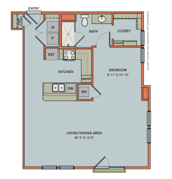 Studio, 1 bath, 823 sqft, $1,893