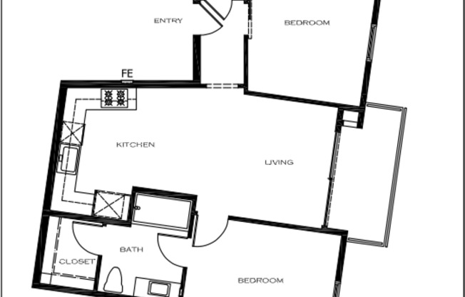 2 beds, 2 baths, 971 sqft, $3,695, Unit 601