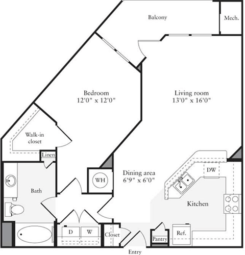 1 bed, 1 bath, 872 sqft, $2,223, Unit 246