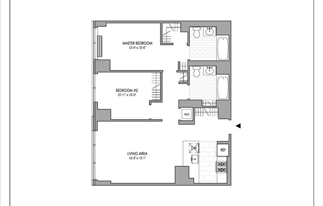 2 beds, 2 baths, $6,445, Unit 2704