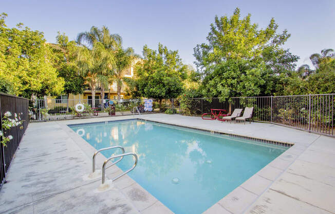 the pool at the preserve apartments at Dronfield Astoria, Sylmar, CA