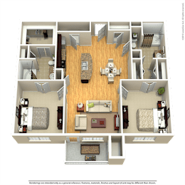 2 beds, 2 baths, 1,152 sqft, $1,588