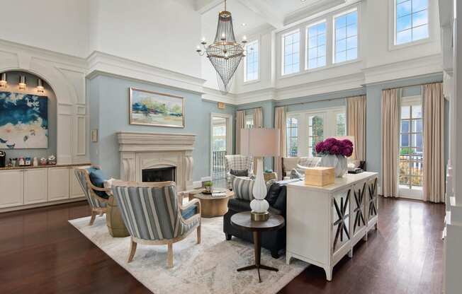 Clubhouse lounge area at The Berkeley Apartments, Georgia, 30096