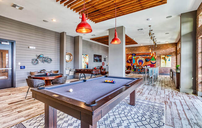 Billiards Table In Clubhouse at The Parker at Maitland Station, Maitland, FL