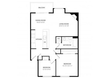 2 beds, 1 bath, 865 sqft, $1,861