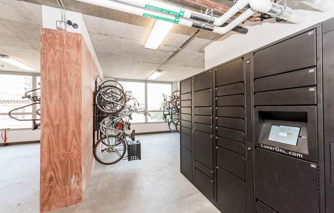 Bike Room and package acceptance at Lakeview 3200 Apartments, Chicago, Illinois