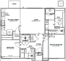 2 beds, 2 baths, 996 sqft, $1,809
