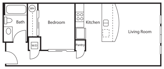 1 bed, 1 bath, 525 sqft, $1,799