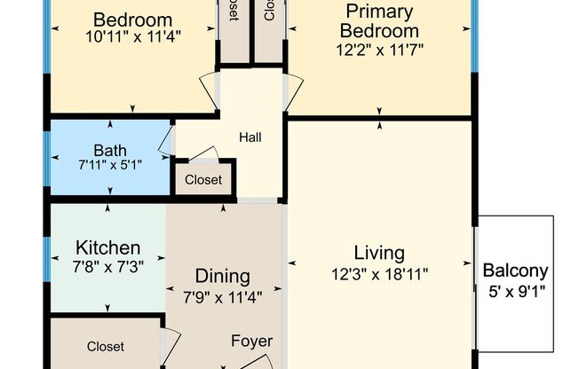 2 beds, 1 bath, 1,000 sqft, $1,725, Unit B203
