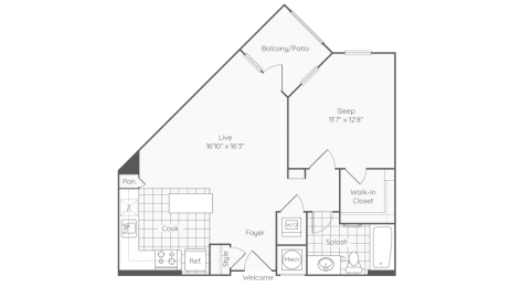 1 bed, 1 bath, 700 sqft, $2,350