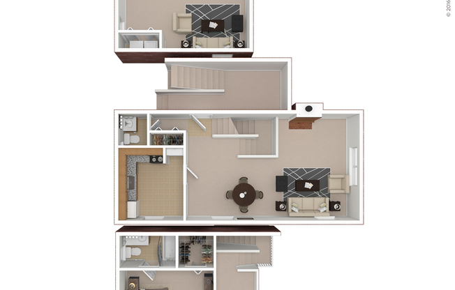 1 bed, 1.5 baths, 1,243 sqft, $2,651