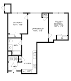 2 beds, 1 bath, 836 sqft, $2,954