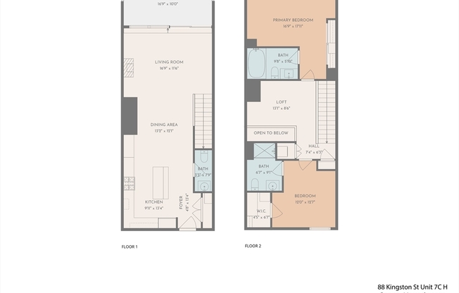 2 beds, 2.5 baths, 1,525 sqft, $6,500, Unit PH-7C
