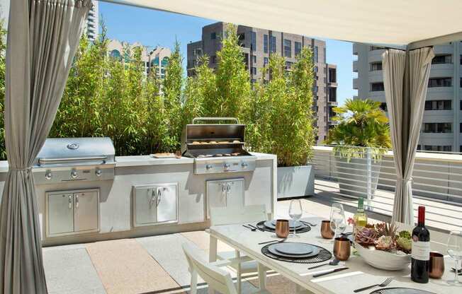 Westwood luxury apartments NMS Wilshire Margot Rooftop Lounge
