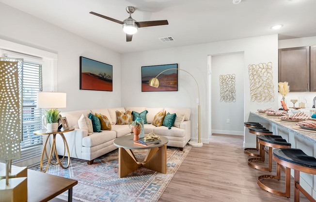 example living room area of an apartment at ironridge