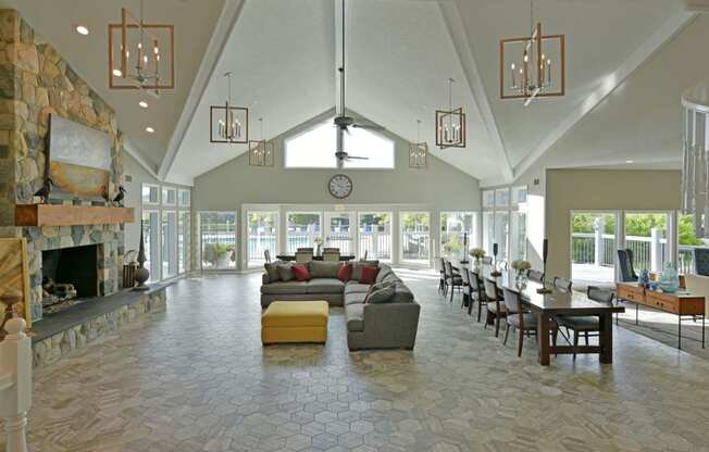 Clubhouse with Cathedral Ceiling at Portsmouth Apartments, Novi, 48377