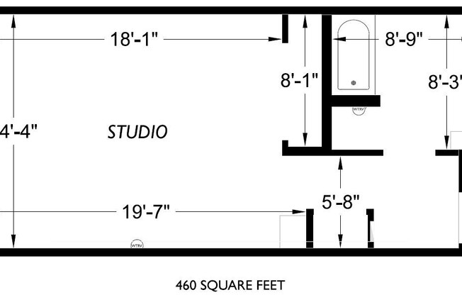 Studio, 1 bath, 460 sqft, $1,695, Unit 227