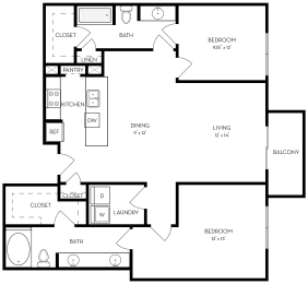 2 beds, 2 baths, 1,224 sqft, $2,110