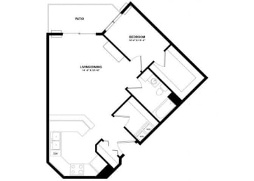 1 bed, 1 bath, 940 sqft, $1,290